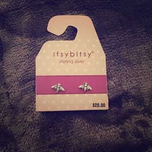 Sterling silver bee earrings